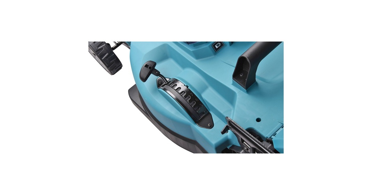 Makita Akku-Rasenmäher DLM539PT2, 36Volt (2x18Volt)(blau/schwarz, 2x Li-Ionen Akku 5,0Ah, mit Radantrieb)