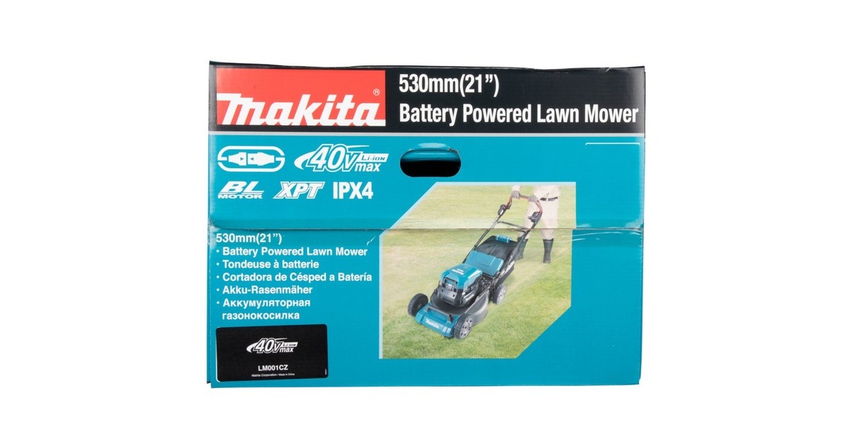 Makita Akku-Rasenmäher LM001CZ, PDC-Connector, 36Volt(blau/schwarz, ohne Akku und Ladegerät, mit Radantrieb)