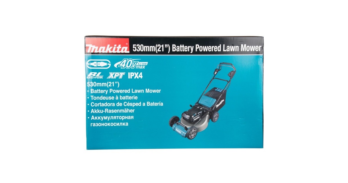 Makita Akku-Rasenmäher LM001CZ, PDC-Connector, 36Volt(blau/schwarz, ohne Akku und Ladegerät, mit Radantrieb)