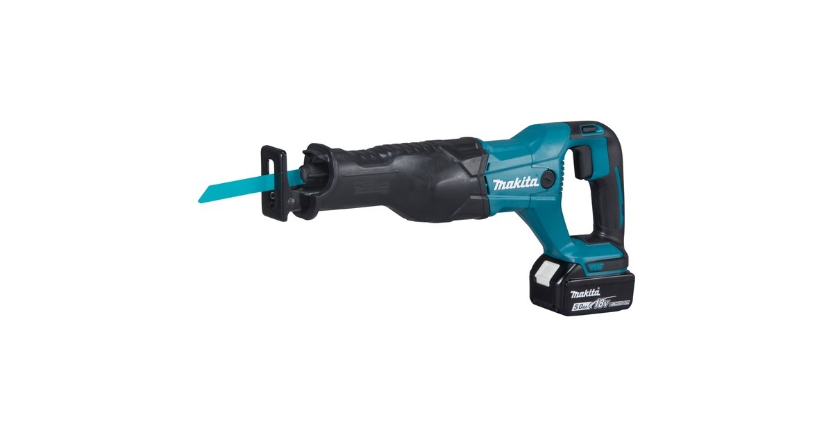 Makita Akku-Reciprosäge DJR186RT, 18 Volt, Säbelsäge(blau/schwarz, Li-Ionen Akku 5,0Ah)