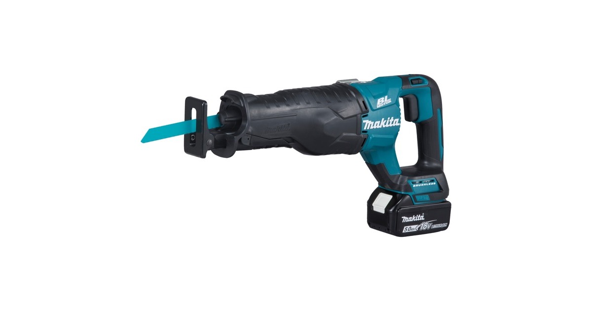 Makita Akku-Reciprosäge DJR187RT, 18 Volt, Säbelsäge(blau/schwarz, Li-Ionen Akku 5,0Ah)