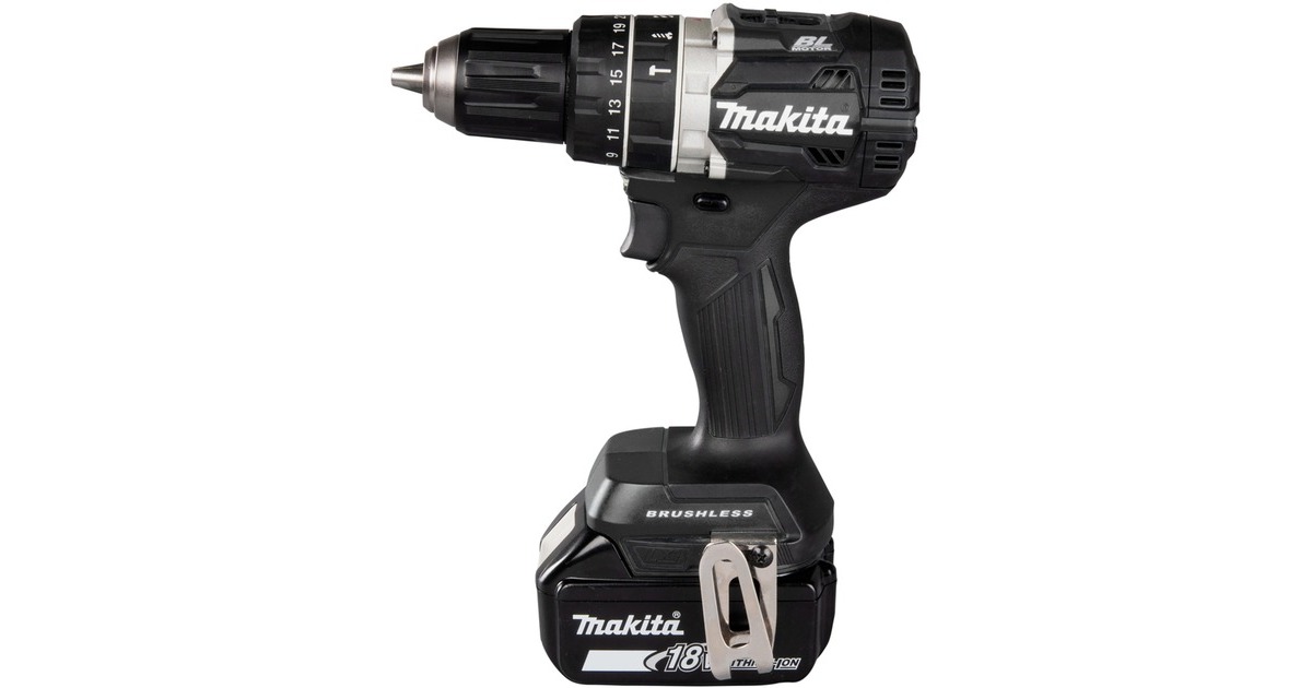Makita Akku-Schlagbohrschrauber DHP484T4JB, 18 Volt, Sonderfarbe(schwarz, 4x Li-Ionen Akku 5,0Ah, MAKPAC Gr.2)