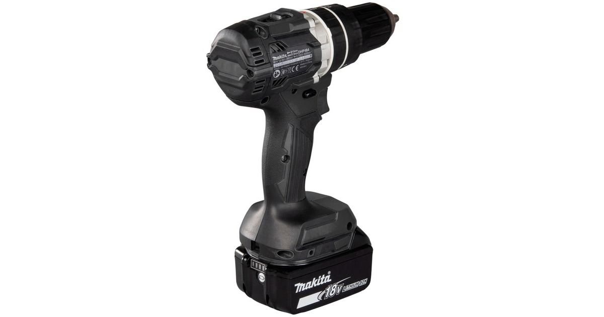 Makita Akku-Schlagbohrschrauber DHP484T4JB, 18 Volt, Sonderfarbe(schwarz, 4x Li-Ionen Akku 5,0Ah, MAKPAC Gr.2)