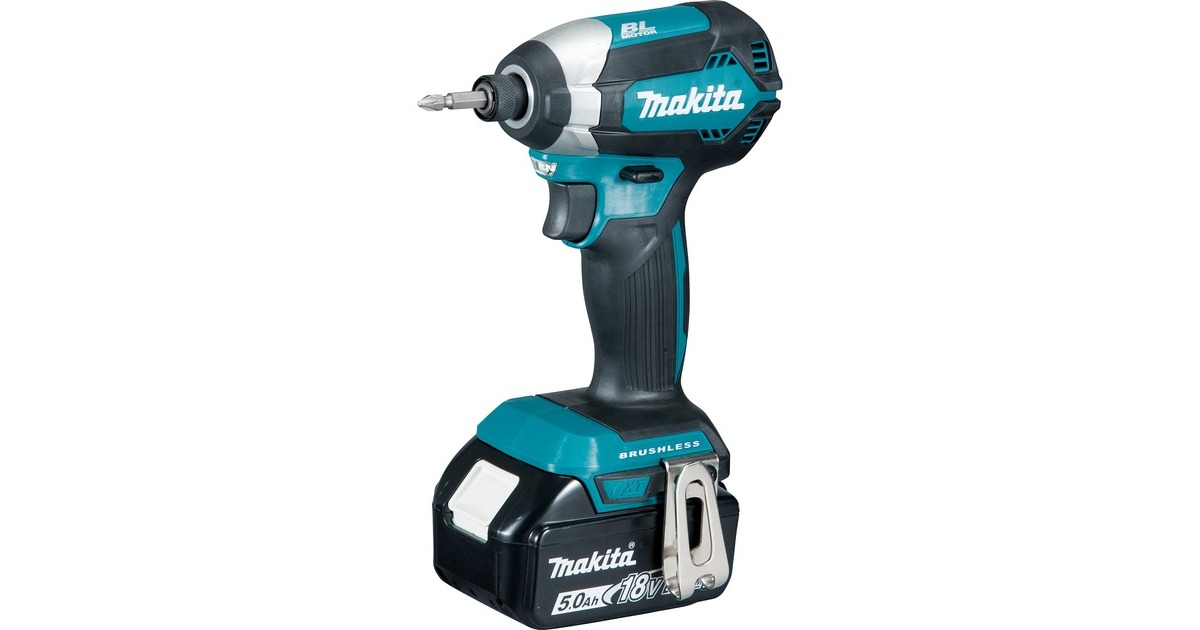 Makita Akku-Schlagschrauber DTD153RTJ, 18 Volt(schwarz/blau, 2x Li-Ionen Akku 5,0Ah, in MAKPAC Gr.2)