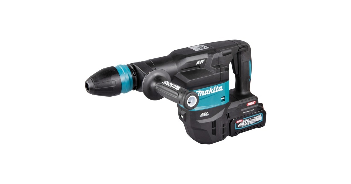 Makita Akku-Stemmhammer HM001GM201 XGT, SDS-max, 40Volt, Meißelhammer(blau/schwarz, 2x Li-Ion Akku 4Ah, Koffer)