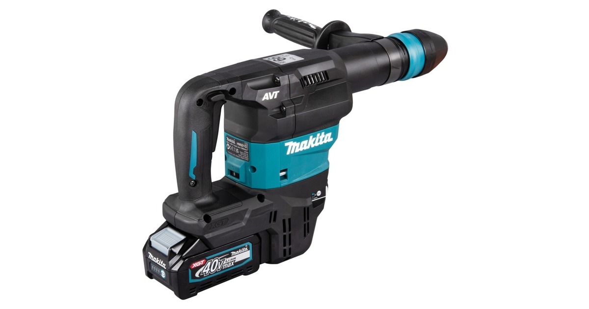 Makita Akku-Stemmhammer HM001GM201 XGT, SDS-max, 40Volt, Meißelhammer(blau/schwarz, 2x Li-Ion Akku 4Ah, Koffer)