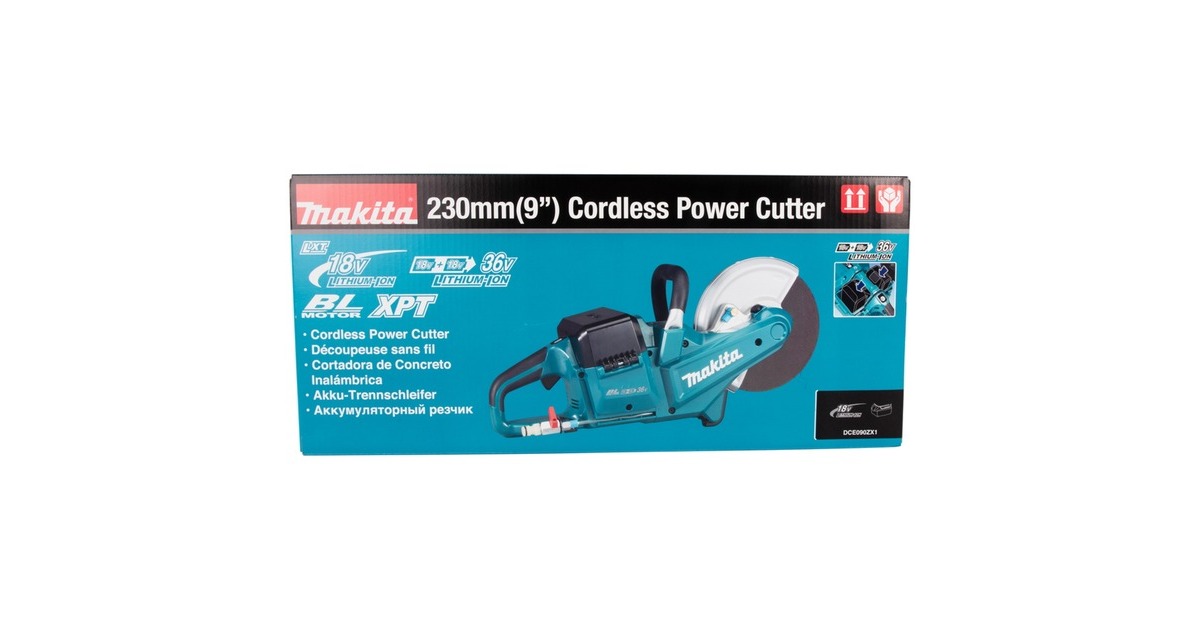 Makita Akku-Trennschleifer DCE090ZX1, 36Volt (2x18V), Trennmaschine(blau, ohne Akku und Ladegerät)