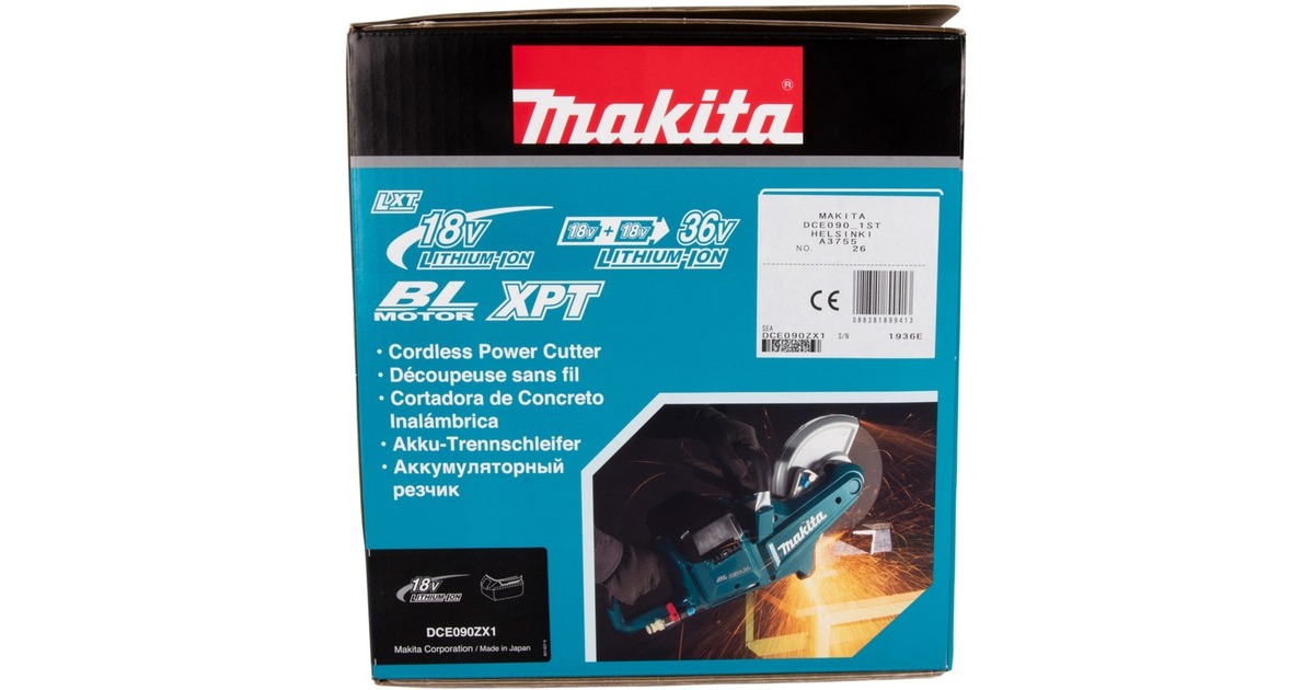 Makita Akku-Trennschleifer DCE090ZX1, 36Volt (2x18V), Trennmaschine(blau, ohne Akku und Ladegerät)