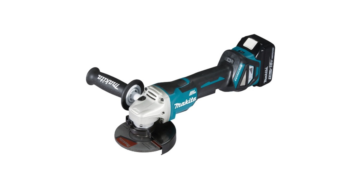 Makita Akku-Winkelschleifer DGA515RTJ, 18Volt(blau/schwarz, 2x Li-Ionen Akku 5,0Ah, MAKPAC Gr. 2)