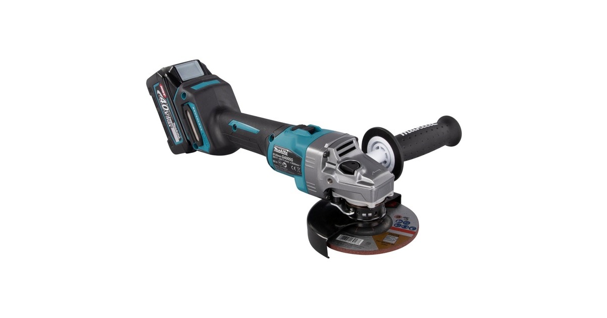 Makita Akku-Winkelschleifer GA005GM201 XGT, 40Volt(blau/schwarz, 2x Li-Ion XGT Akku 4,0Ah, MAKPAC Gr.4)