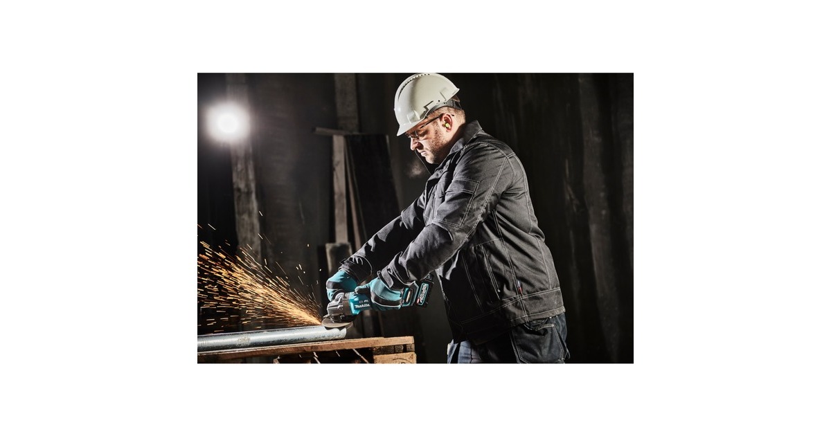 Makita Akku-Winkelschleifer GA005GM201 XGT, 40Volt(blau/schwarz, 2x Li-Ion XGT Akku 4,0Ah, MAKPAC Gr.4)