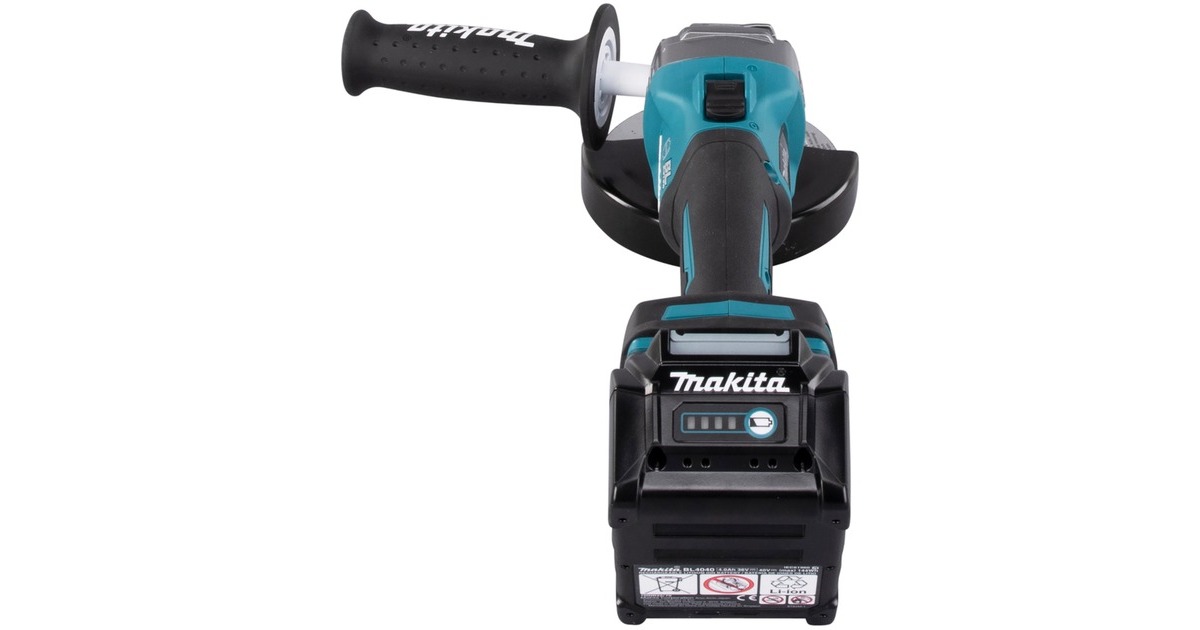 Makita Akku-Winkelschleifer GA005GM201 XGT, 40Volt(blau/schwarz, 2x Li-Ion XGT Akku 4,0Ah, MAKPAC Gr.4)
