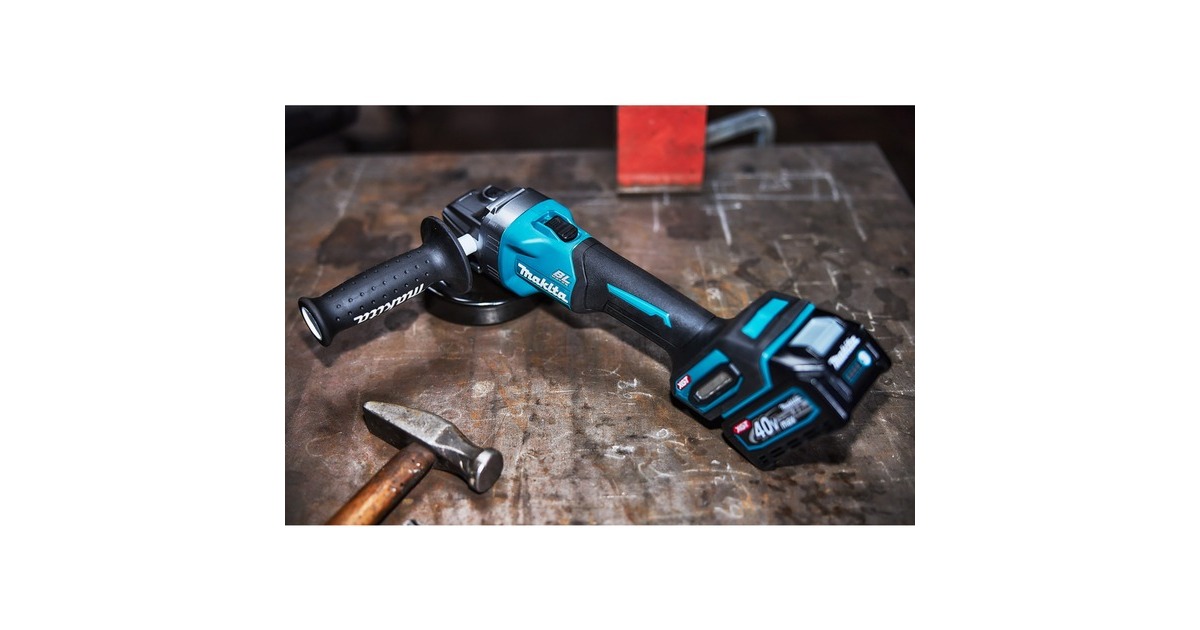 Makita Akku-Winkelschleifer GA008GM201 XGT, 40Volt(blau/schwarz, 2x Li-Ion XGT Akku 4,0Ah, MAKPAC Gr.4)