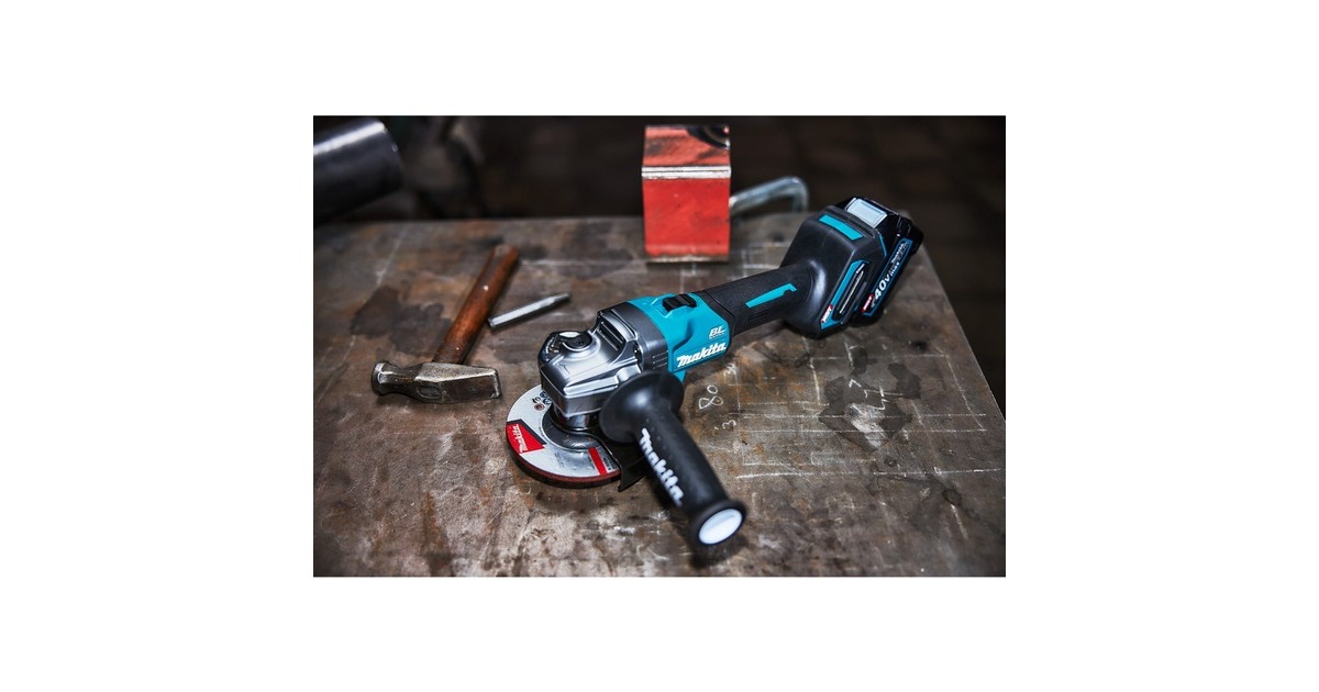 Makita Akku-Winkelschleifer GA008GM201 XGT, 40Volt(blau/schwarz, 2x Li-Ion XGT Akku 4,0Ah, MAKPAC Gr.4)
