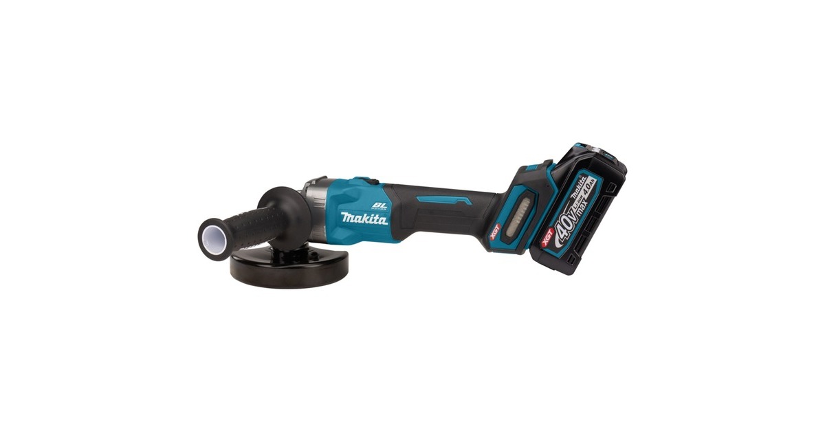 Makita Akku-Winkelschleifer GA008GM201 XGT, 40Volt(blau/schwarz, 2x Li-Ion XGT Akku 4,0Ah, MAKPAC Gr.4)