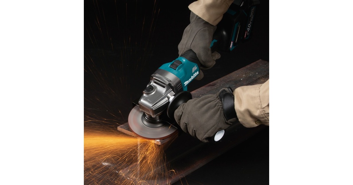 Makita Akku-Winkelschleifer GA008GM201 XGT, 40Volt(blau/schwarz, 2x Li-Ion XGT Akku 4,0Ah, MAKPAC Gr.4)