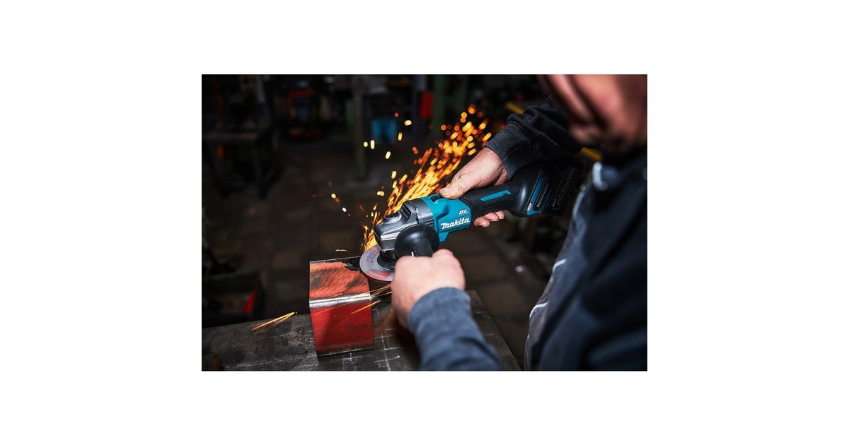 Makita Akku-Winkelschleifer GA008GM201 XGT, 40Volt(blau/schwarz, 2x Li-Ion XGT Akku 4,0Ah, MAKPAC Gr.4)