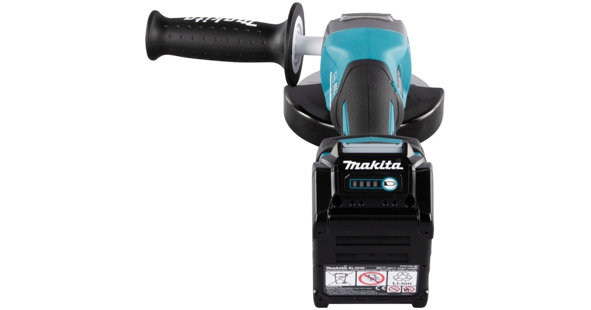 Makita Akku-Winkelschleifer GA013GM201 XGT, 40Volt(blau/schwarz, 2x Li-Ion XGT Akku 4,0Ah, MAKPAC Gr.4)