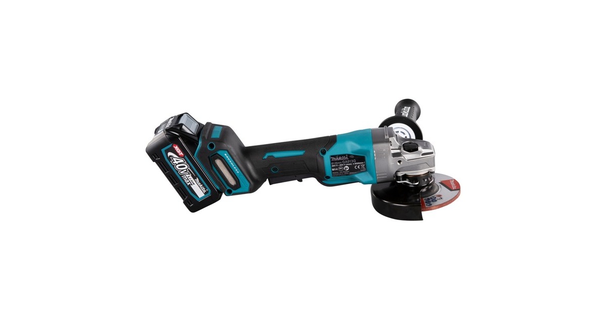 Makita Akku-Winkelschleifer GA013GM201 XGT, 40Volt(blau/schwarz, 2x Li-Ion XGT Akku 4,0Ah, MAKPAC Gr.4)