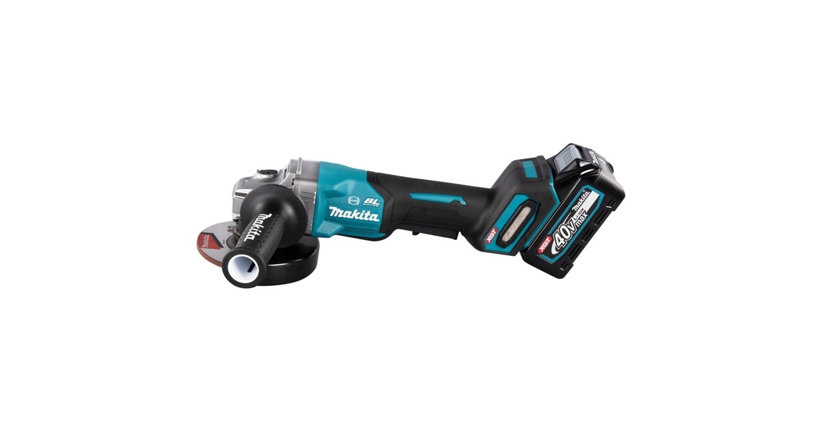 Makita Akku-Winkelschleifer GA013GM201 XGT, 40Volt(blau/schwarz, 2x Li-Ion XGT Akku 4,0Ah, MAKPAC Gr.4)
