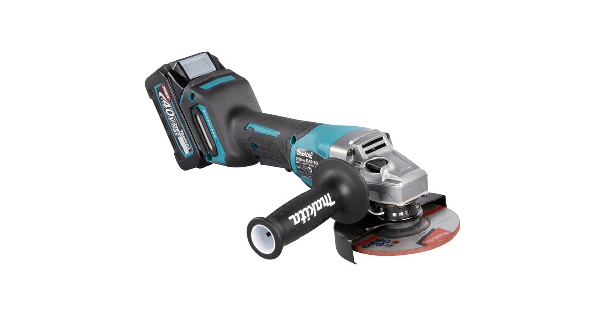 Makita Akku-Winkelschleifer GA016GM201 XGT, 40Volt(blau/schwarz, 2x Li-Ion XGT Akku 4,0Ah, MAKPAC Gr.4)
