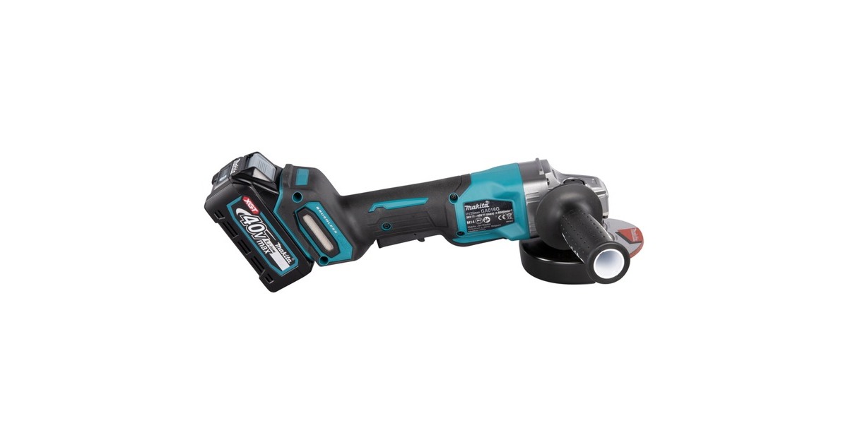 Makita Akku-Winkelschleifer GA016GM201 XGT, 40Volt(blau/schwarz, 2x Li-Ion XGT Akku 4,0Ah, MAKPAC Gr.4)