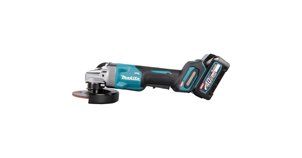 Makita Akku-Winkelschleifer GA016GM201 XGT, 40Volt(blau/schwarz, 2x Li-Ion XGT Akku 4,0Ah, MAKPAC Gr.4)