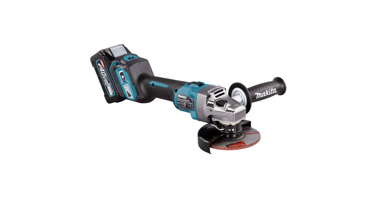 Makita Akku-Winkelschleifer GA023GM201 XGT, 40Volt(blau/schwarz, 2x Li-Ion XGT Akku 4,0Ah, MAKPAC)