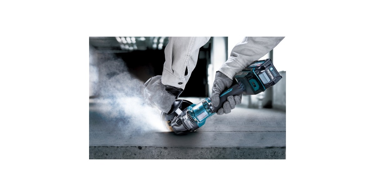 Makita Akku-Winkelschleifer GA023GM201 XGT, 40Volt(blau/schwarz, 2x Li-Ion XGT Akku 4,0Ah, MAKPAC)