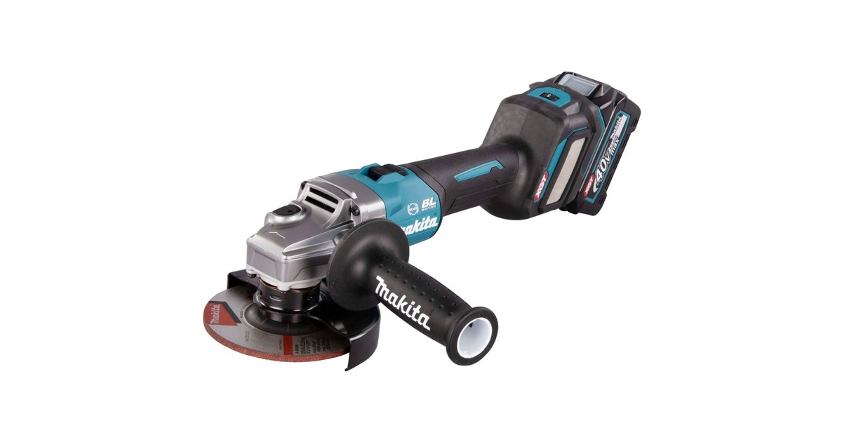 Makita Akku-Winkelschleifer GA023GM201 XGT, 40Volt(blau/schwarz, 2x Li-Ion XGT Akku 4,0Ah, MAKPAC)