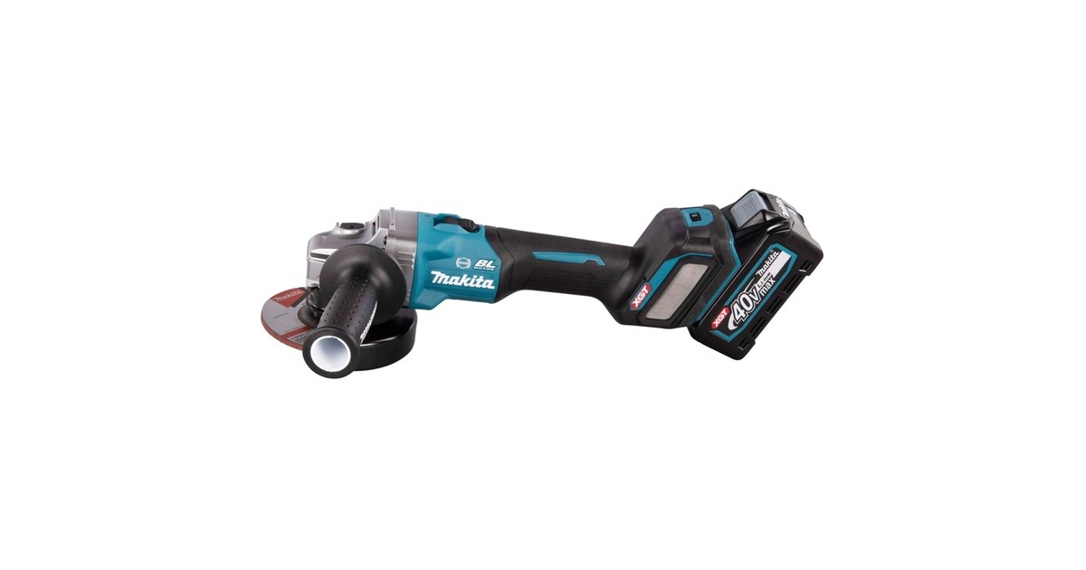 Makita Akku-Winkelschleifer GA023GM201 XGT, 40Volt(blau/schwarz, 2x Li-Ion XGT Akku 4,0Ah, MAKPAC)