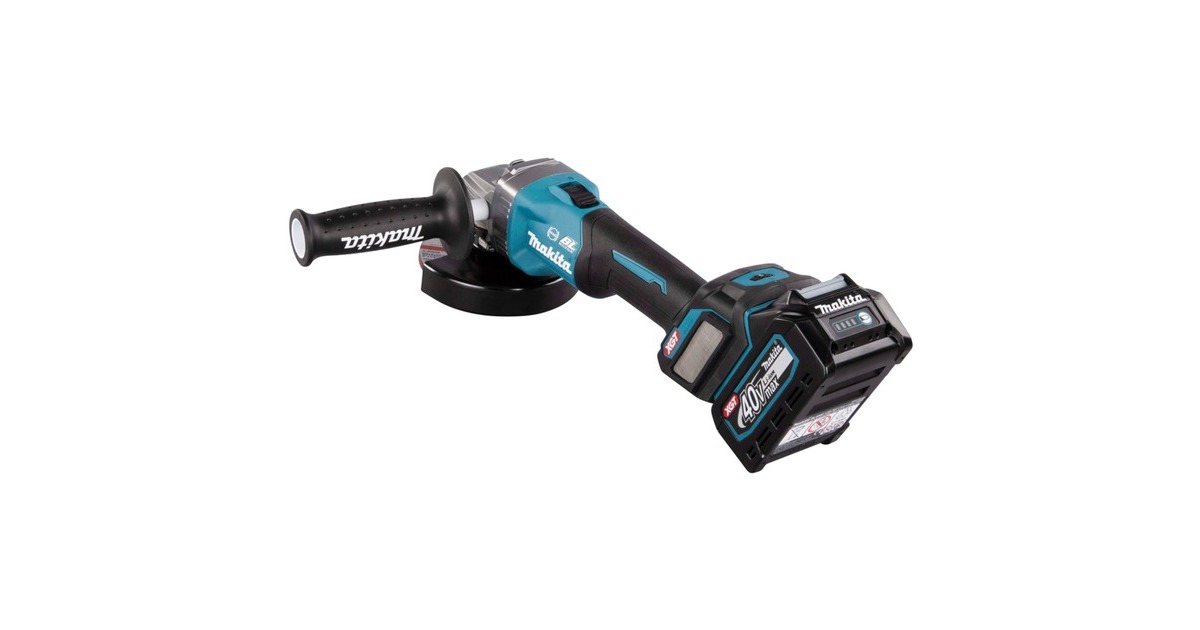 Makita Akku-Winkelschleifer GA023GM201 XGT, 40Volt(blau/schwarz, 2x Li-Ion XGT Akku 4,0Ah, MAKPAC)