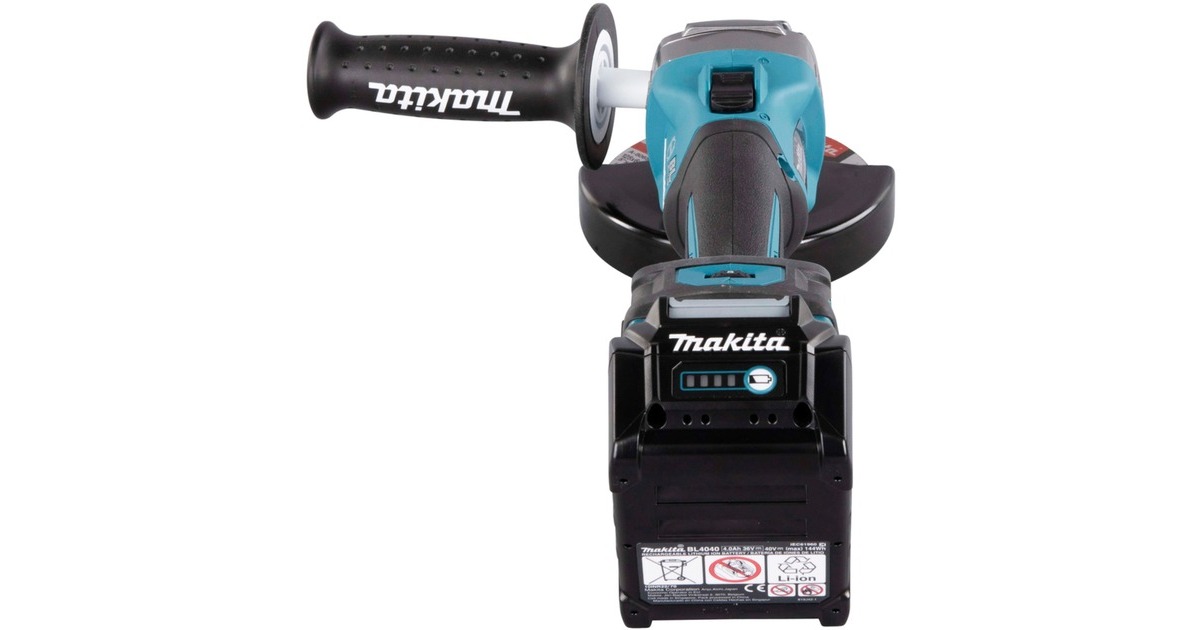 Makita Akku-Winkelschleifer GA023GM201 XGT, 40Volt(blau/schwarz, 2x Li-Ion XGT Akku 4,0Ah, MAKPAC)