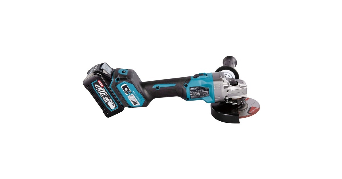 Makita Akku-Winkelschleifer GA023GM201 XGT, 40Volt(blau/schwarz, 2x Li-Ion XGT Akku 4,0Ah, MAKPAC)
