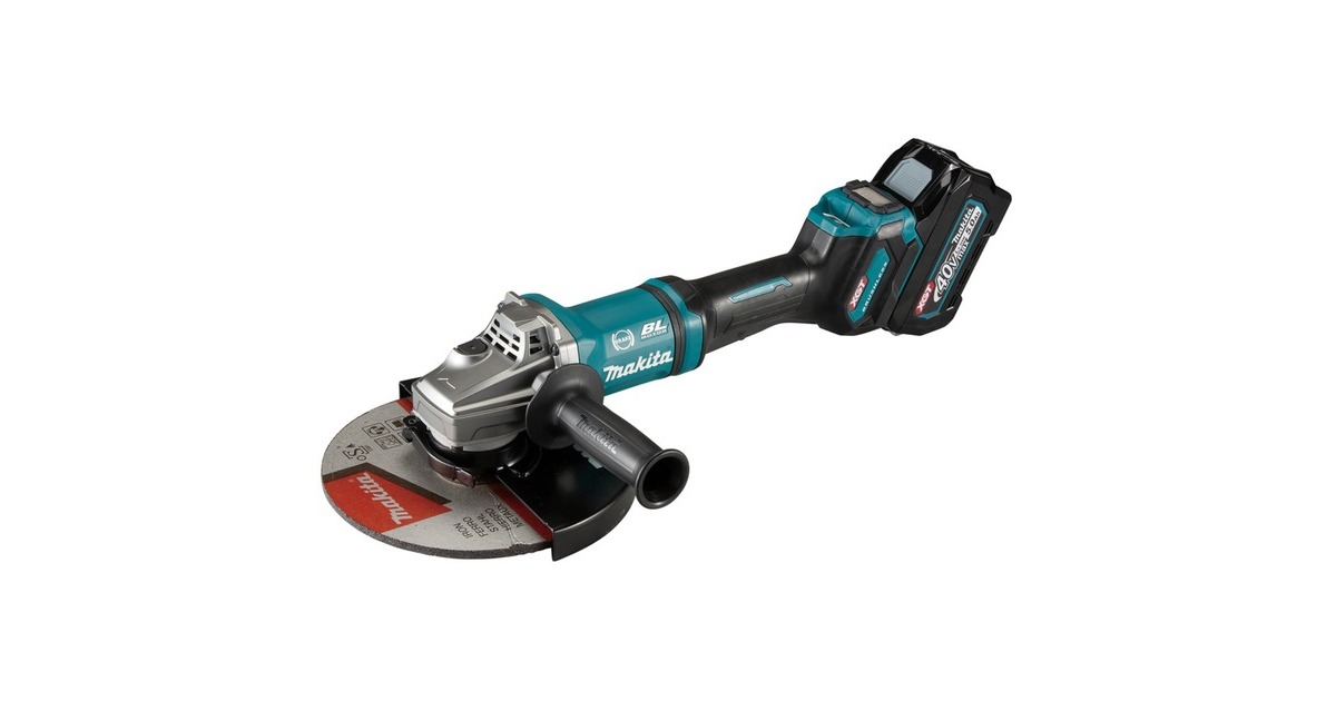 Makita Akku-Winkelschleifer GA038GT201 XGT, 40Volt(blau/schwarz, 2x Li-Ion XGT Akku 5,0Ah, Koffer)