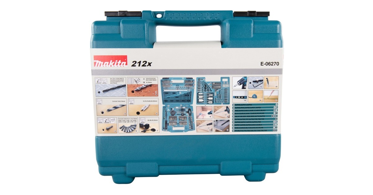 Makita Bohrer- & Bit-Satz E-06270, 212-teilig