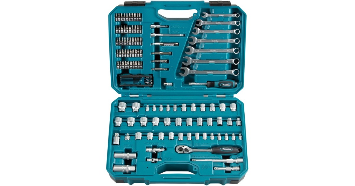 Makita Handwerkzeug-Set E-06616, 120-teilig(inkl. Umschalt-Knarre 3/8", Koffer)