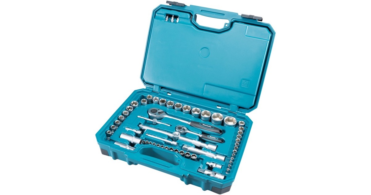 Makita Handwerkzeug-Set E-10883, 221-teilig(blau, inkl. 2 Umschalt-Knarren, 1/4