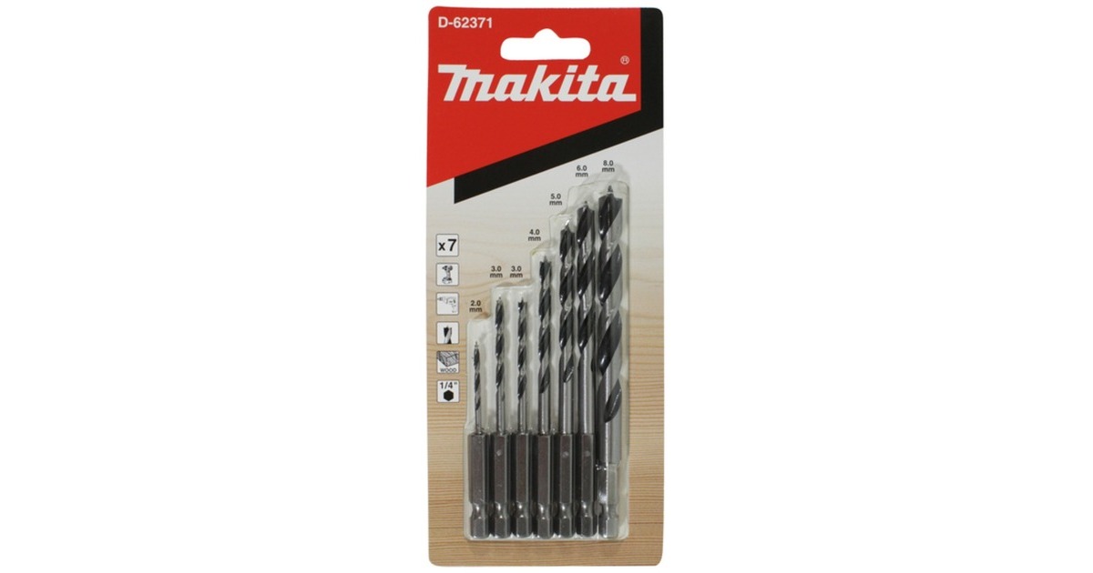 Makita Holzbohrer-Satz 1/4" D-62371(7-teilig, 2-8mm)