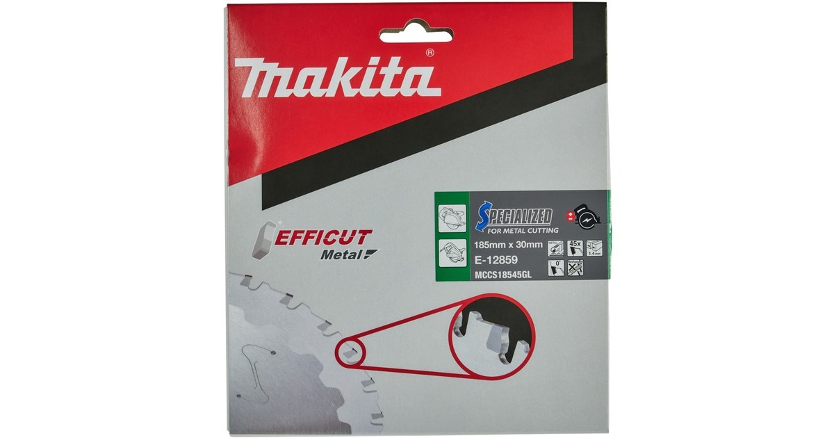 Makita Kreissägeblatt EFFICUT E-12859, Ø 185mm, 45Z(Bohrung 30mm, für Akku-Metallsägen)