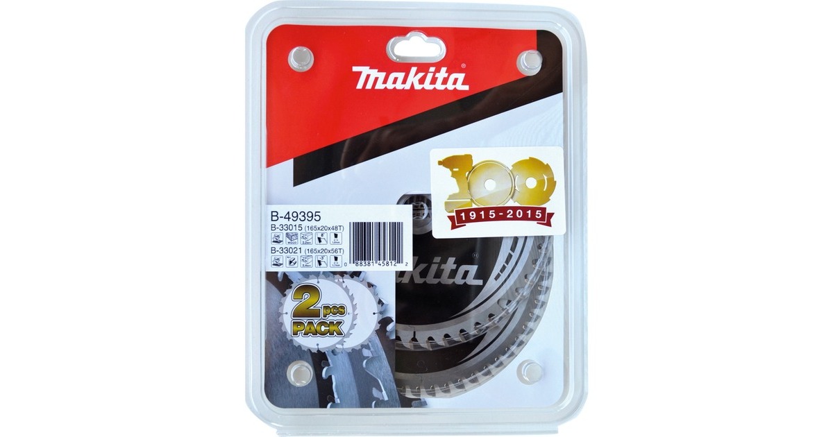 Makita Kreissägeblatt-Satz B-49395, Ø 165mm, 56Z / 48Z(2-teilig, Bohrung 20mm)