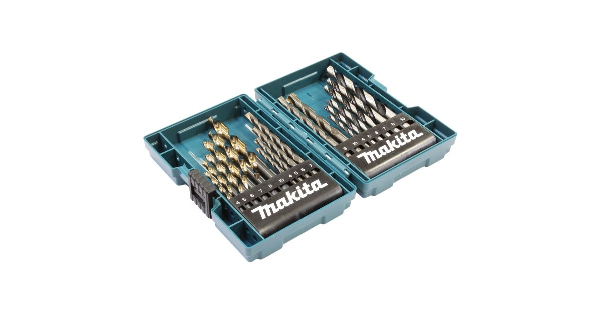 Makita Metall- / Stein- / Holzbohrer-Satz B-49432(blau, 18-teilig)