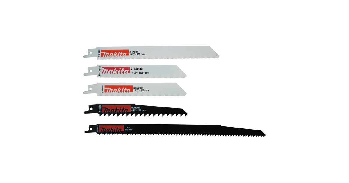 Makita Reciprosägeblatt-Satz P-83945, 5-teilig(Länge 150 - 300mm)
