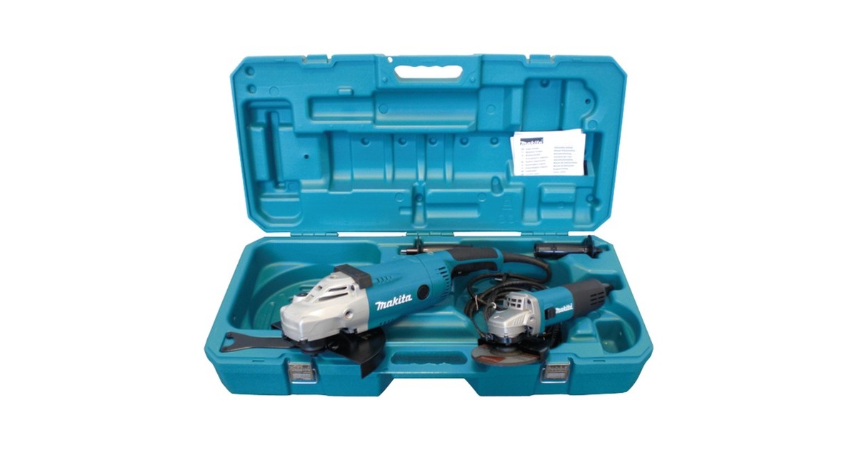 Makita Winkelschleifer-Set DK0052G (GA9020R + 9558NBR)(blau/schwarz, 2.200 Watt) Makita Winkelschleifer-Set DK0052G (GA9020R + 9558NBR)(blau/schwarz, 2.200 Watt)