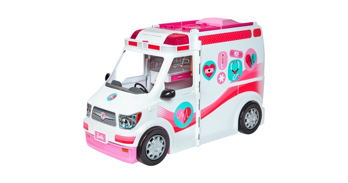 Mattel Barbie 2-in-1 Krankenwagen Spielset (mit Licht & Geräuschen), Spielfahrzeug Mattel Barbie 2-in-1 Krankenwagen Spielset (mit Licht & Geräuschen), Spielfahrzeug