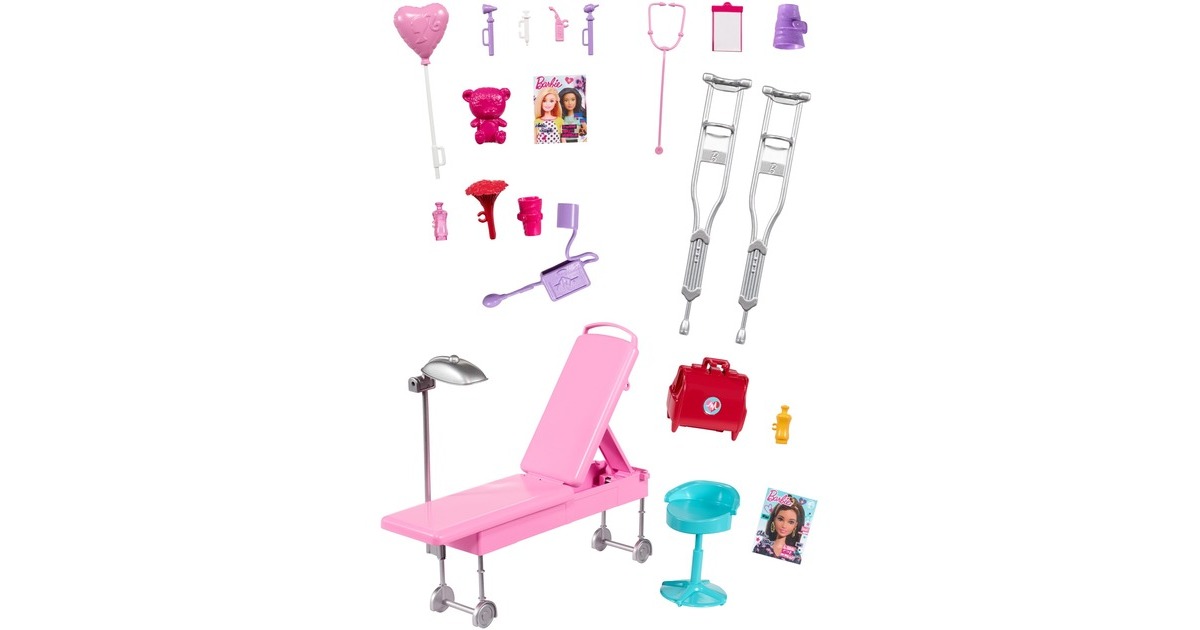 Mattel Barbie 2-in-1 Krankenwagen Spielset (mit Licht & Geräuschen), Spielfahrzeug
