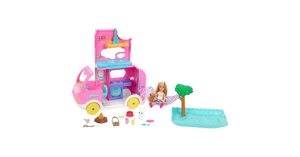 Mattel Barbie Chelsea 2-in-1 Camper, Spielfahrzeug