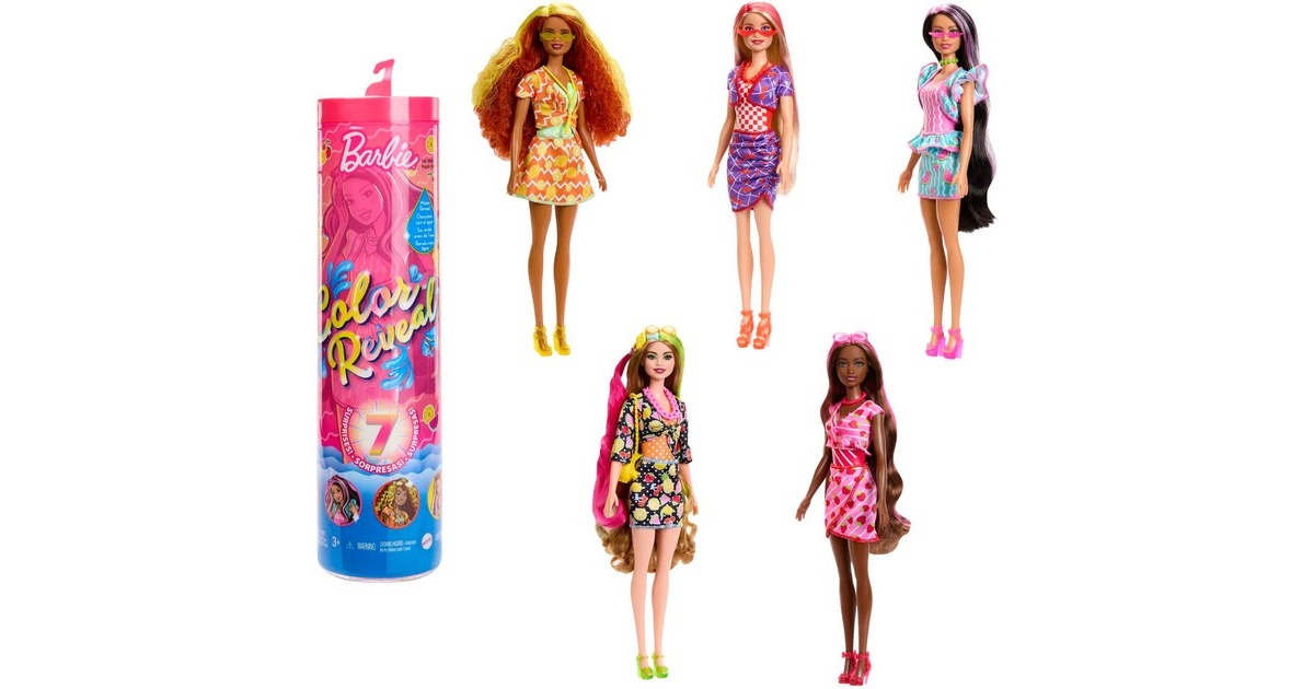 Mattel Barbie Color Reveal Barbie Sweet Fruit Series, Puppe(sortierter Artikel, eine Figur, Schweiz-Version) Mattel Barbie Color Reveal Barbie Sweet Fruit Series, Puppe(sortierter Artikel, eine Figur, Schweiz-Version)