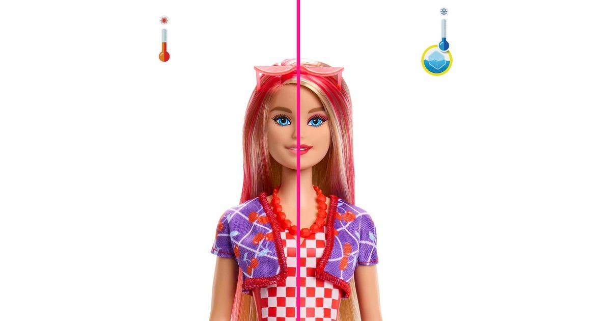 Mattel Barbie Color Reveal Barbie Sweet Fruit Series, Puppe(sortierter Artikel, eine Figur, Schweiz-Version)