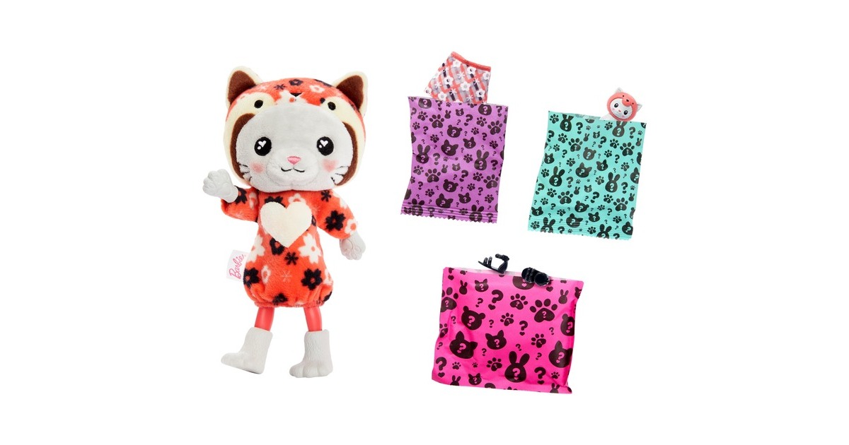 Mattel Barbie Cutie Reveal Chelsea Costume Cuties Serie - Kitty Red Panda, Puppe